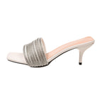 Damen elegante High Heel Mules mit geschwungenem Riemendesign R&B