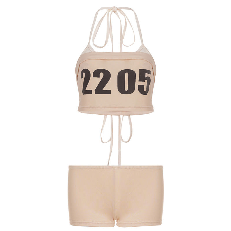 Damen Sportlicher Bikini-Set mit stylischer Crop-Top und bequemen Shorts R&B