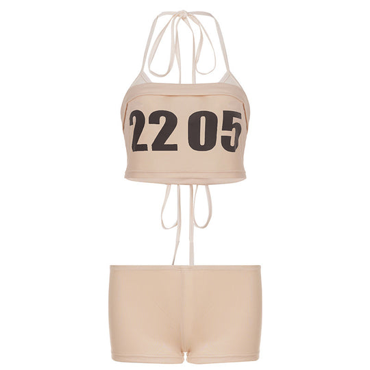 Damen Sportlicher Bikini-Set mit stylischer Crop-Top und bequemen Shorts R&B