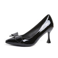Damen elegante Pumps mit Schleifenakzent