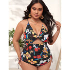 Damen Cut-Out Badeanzug mit floralen Akzenten R&B