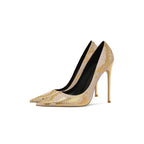Damen spitzen Stiletto-Pumps mit Schlangenleder-Design R&B