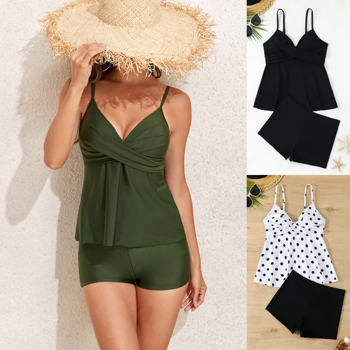 Damen Tankini-Set mit Polka-Dot-Muster und komfortablen Shorts R&B