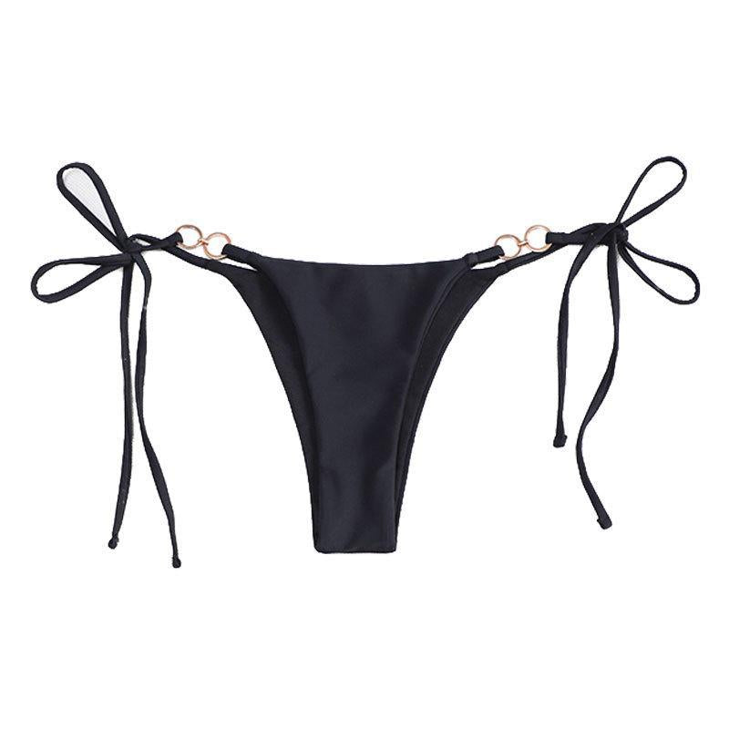 Damen Bikini-Höschen mit verstellbaren BindR&Bändern und dekorativen Ringakzenten R&B