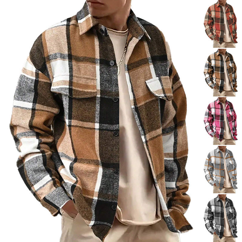 Herren kariertes Flanellhemd R&B