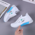 Damen modische Sneaker mit floralem Design und elastischem Einsatz R&B