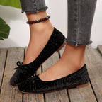 Damen Ballerinas mit elegantem Glitzermuster und feiner Schleifenapplikation R&B
