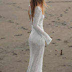 Damen Netzkleid mit tiefem V-Ausschnitt und modischem Ringdetails R&B