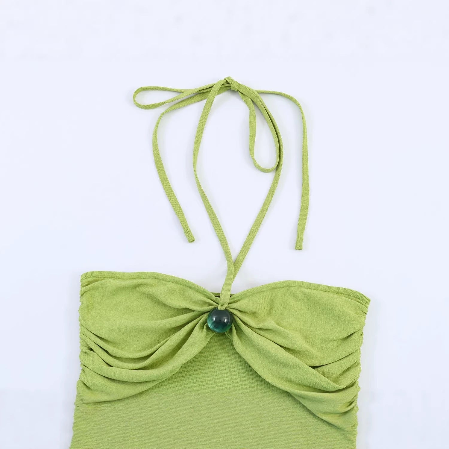 Damen Minikleid mit raffinierten Rüschendetails und schickem Halterneck R&B