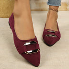 Damen Elegante Ballerinas mit modischem Schnallen-Design R&B