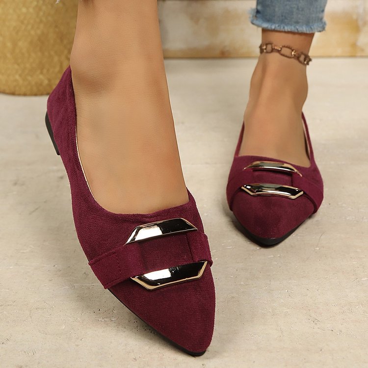 Damen Elegante Ballerinas mit modischem Schnallen-Design R&B