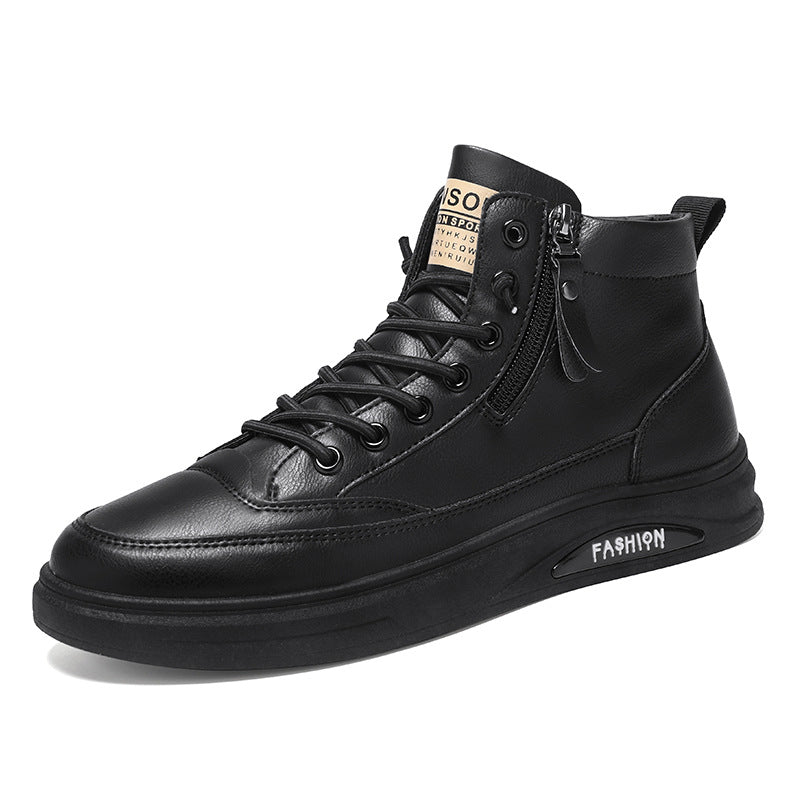 Damen High-Top Sneakers mit einzigartigem Reißverschluss und weichem Leder R&B