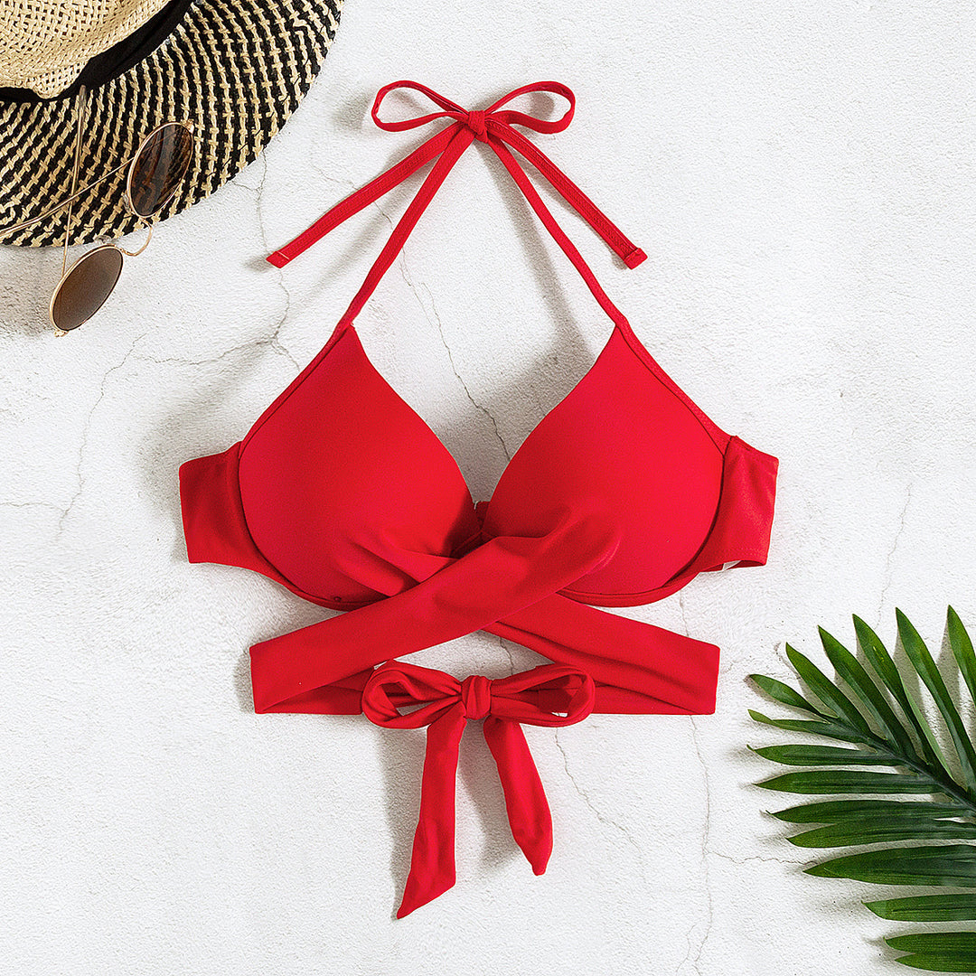 Damen Bikini-Oberteil mit verspieltem Knoten und elegantem Design R&B