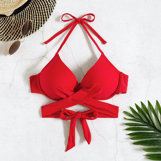 Damen Bikini-Oberteil mit verspieltem Knoten und elegantem Design R&B