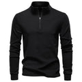 Herren funktionaler Sweatshirt mit hohem Kragen und kurzem Reißverschluss