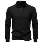 Herren funktionaler Sweatshirt mit hohem Kragen und kurzem Reißverschluss