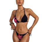Damen Triangel-Bikini mit floralem Motiv und hohem Beinausschnitt R&B