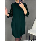Damen Plissee Abendkleid mit transparenten Ärmeln und elegantem Schnitt R&B