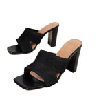 Damen Mules mit atmungsaktivem Netzdesign und bequemer Blockabsatzsohle R&B