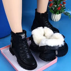 Damen Winterliche Schnürstiefeletten mit warmem Fleecefutter R&B
