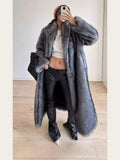 Damen Oversize Kunstpelzmantel R&B