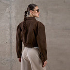 Damen Snacklederjacke mit lässigem Schnitt R&B
