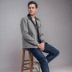 Herren Suedejacke mit modischem Design und praktischen Taschen R&B