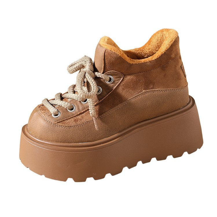 Damen Modische Plateausneaker mit robustem Obermaterial und hochgezogenem Schaft R&B