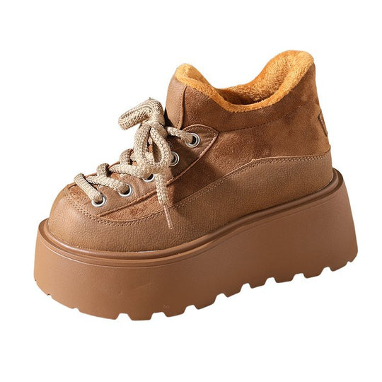 Damen Modische Plateausneaker mit robustem Obermaterial und hochgezogenem Schaft R&B