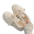 Damen Sportliche Plateau-Sneaker mit atmungsaktivem Obermaterial und rutschfester Sohle