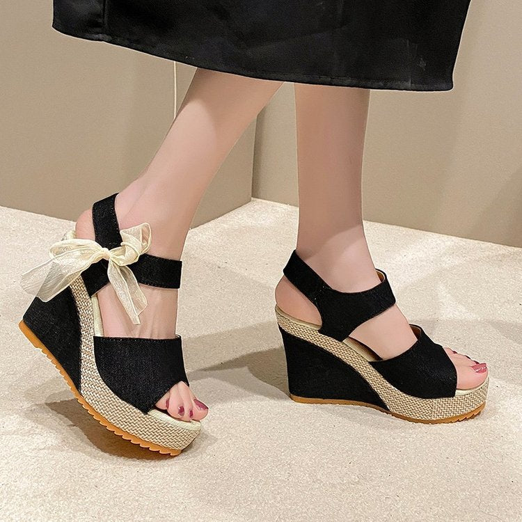 Damen Wedge-Sandalen mit modischem Riemchen und ergonomischer Sohle R&B
