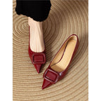 Damen elegante Lackpumps mit modischem Schnallen-Design R&B