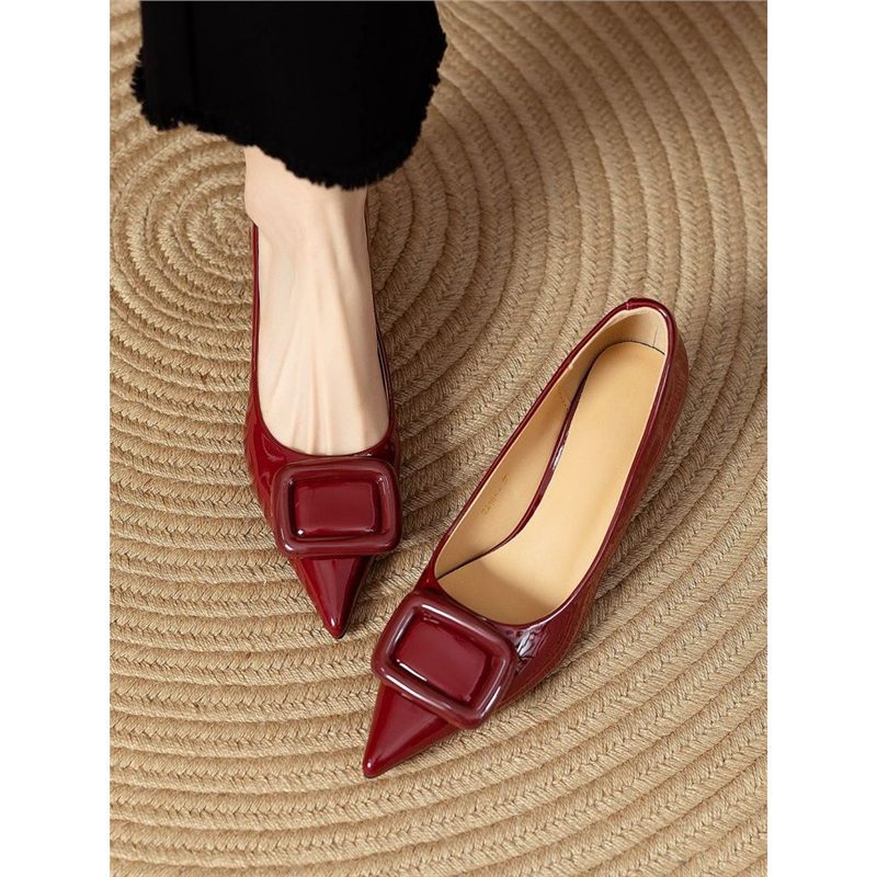 Damen elegante Lackpumps mit modischem Schnallen-Design R&B