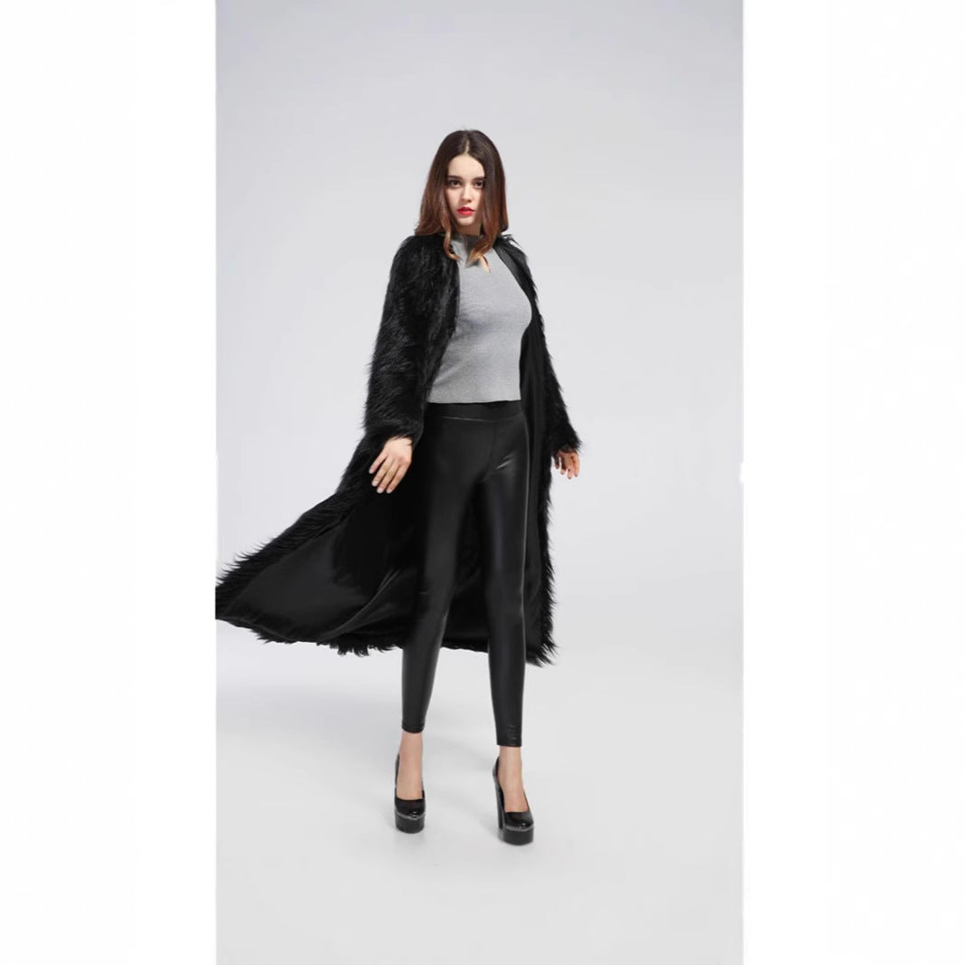 Damen Luxuriöser Kunstpelzmantel mit elegantem Futter R&B