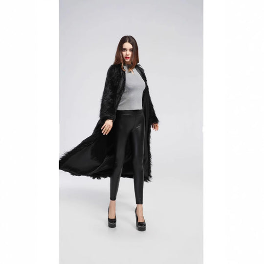 Damen Luxuriöser Kunstpelzmantel mit elegantem Futter R&B