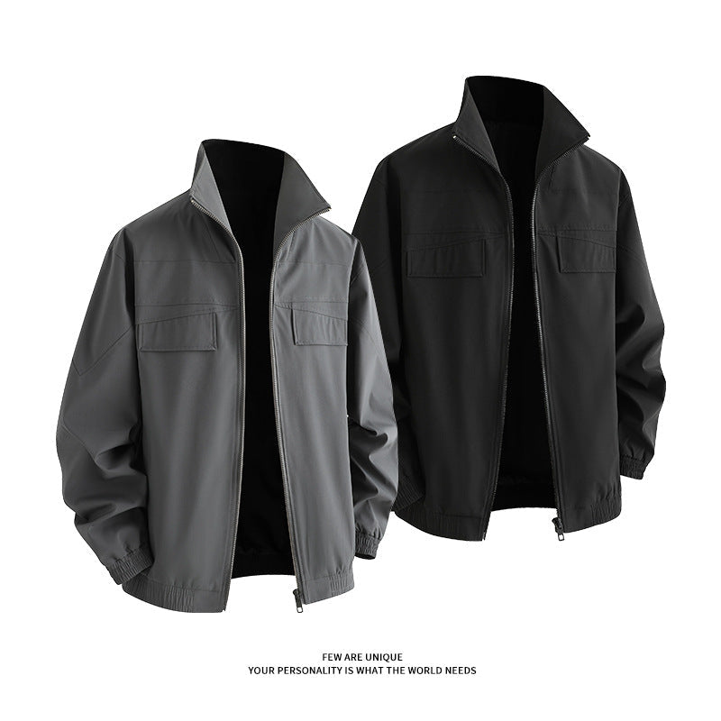 Herren Freizeitjacke mit praktischen Taschen und hohem Kragen R&B