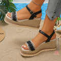 Damen Wedge-Sandalen mit verziertem Riemen R&B