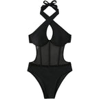 Damen Designer Badeanzug mit elegantem V-Ausschnitt R&B