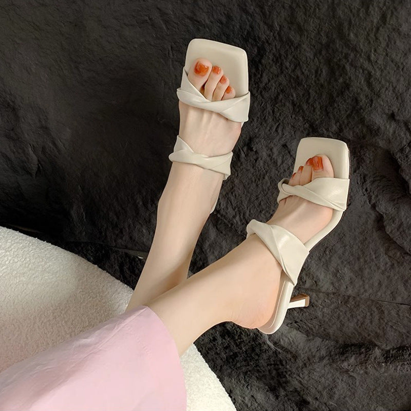 Damen elegante Mules mit geflochtenem Riemchen R&B