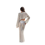 Damen Häkel-Set mit Crop-Top und Maxi-Rock R&B