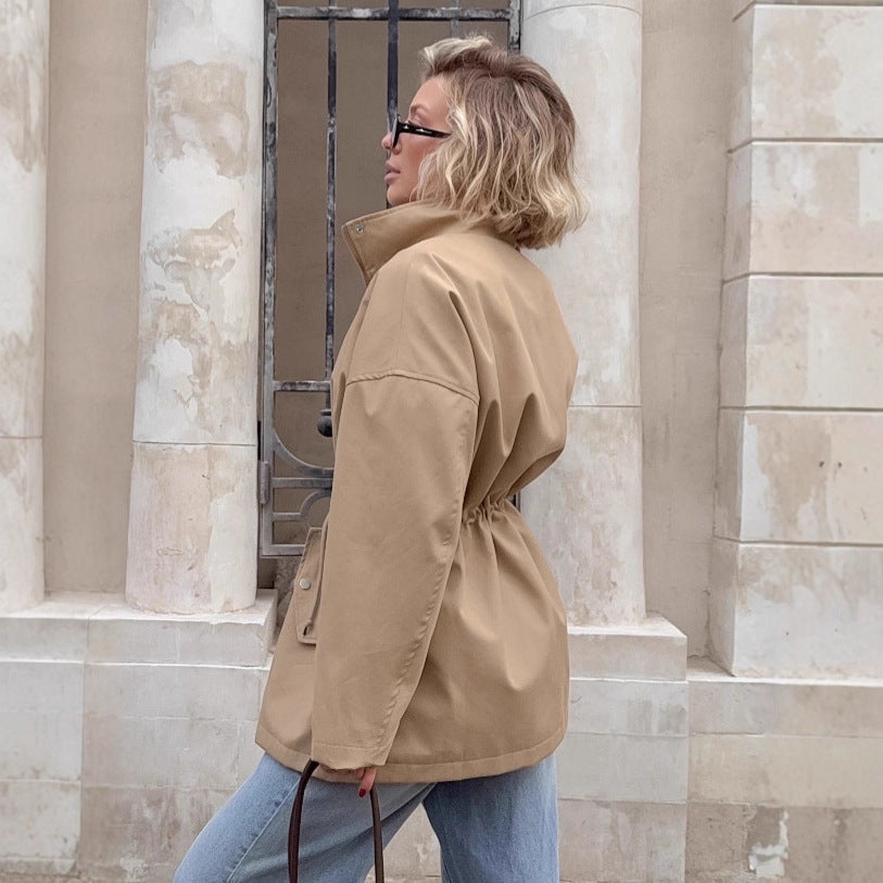Damen urbane Übergangsjacke mit taillierbarem Kordelzug R&B
