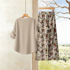 Damen Freizeitoberteil und Blumenhose R&B
