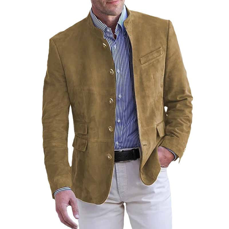 Herren elegante Wildlederjacke mit modernen Akzenten R&B