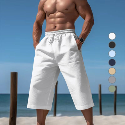 Herren nan lässige knielange Bermuda-Shorts mit elastischem Bund und Tunnelzug R&B