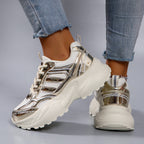 Damen Sportliche Chunky Sneakers mit atmungsaktiver Mesh-Oberfläche