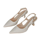 Damen spitze Slingback-Pumps mit elegantem Blockabsatz R&B