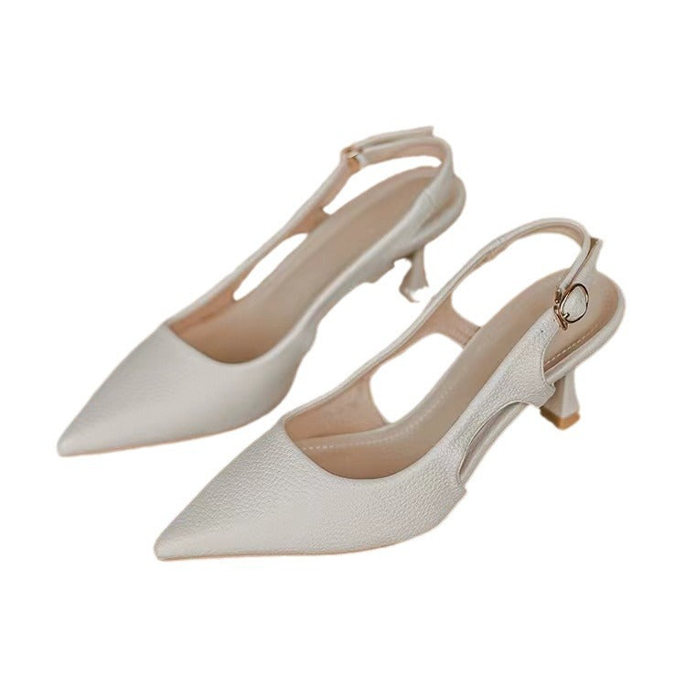 Damen spitze Slingback-Pumps mit elegantem Blockabsatz R&B