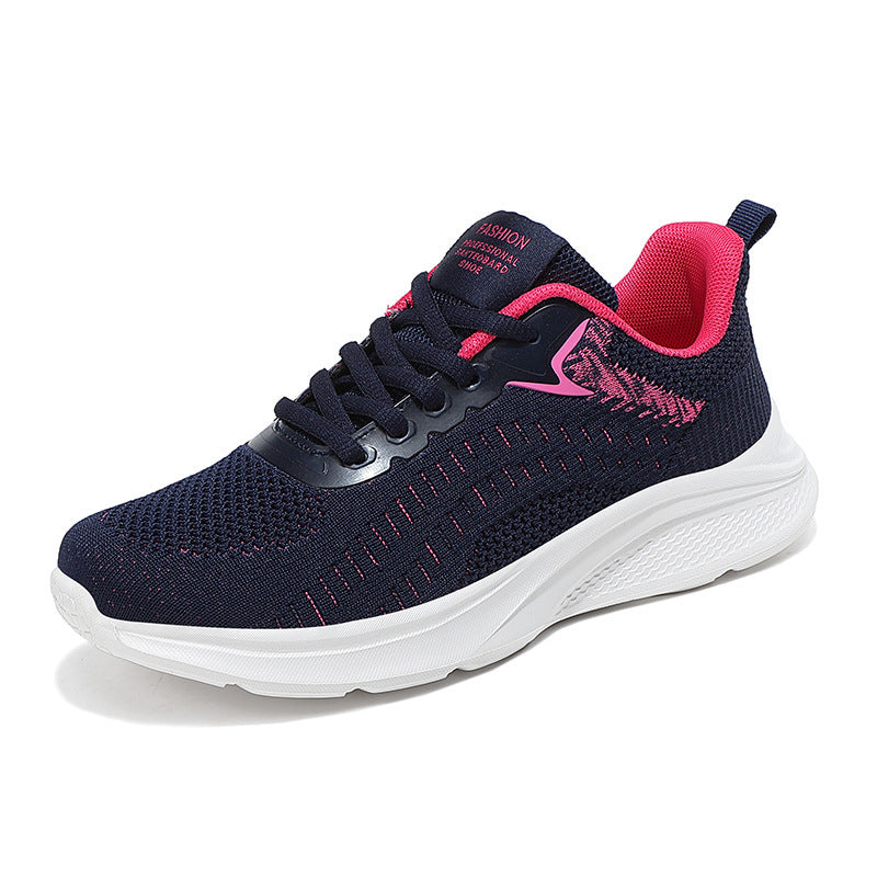 Damen nan nahtloser Strick-Walkingschuh mit atmungsaktivem Maschenoberteil, ergonomischer Wellendämpfung und verstärkter Fersenlasche R&B
