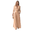 Damen Elegantes Oberteil mit weitem Schnitt und passenden Palazzo-Hosen R&B