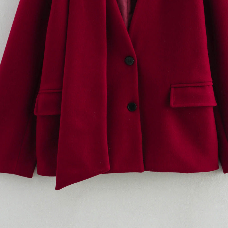 Damen Übergangsjacke mit innovativem asymmetrischem Design und stilvollem Kragen R&B